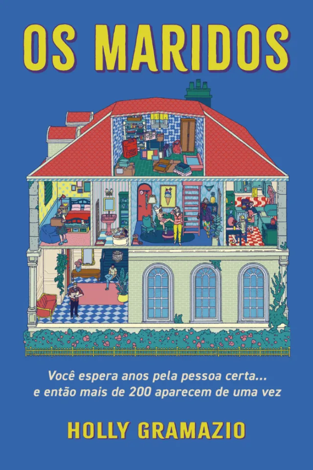 Colorful illustration of a house with multiple rooms and people inside