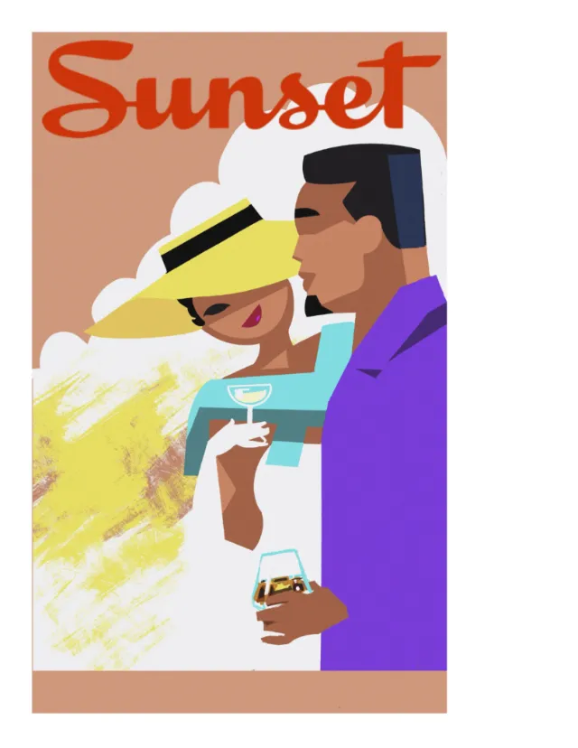 Vector portrait of a couple exploring
