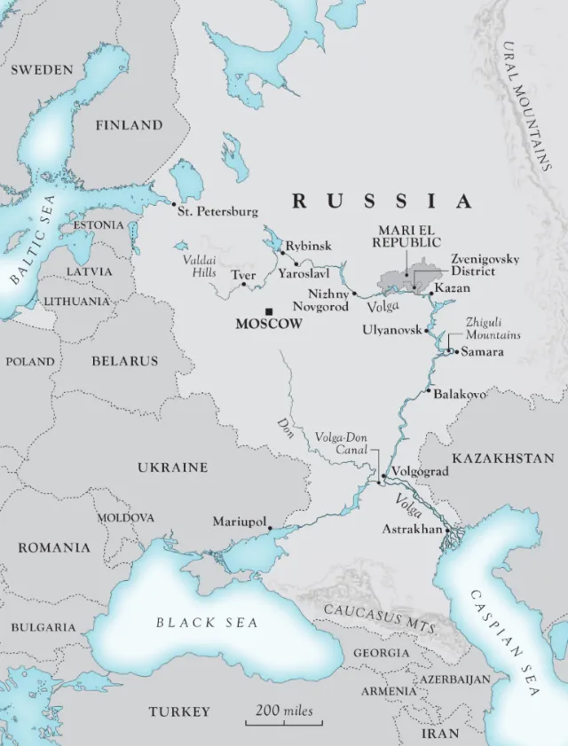 Map of western Russia and neighboring countries by Mike Hall