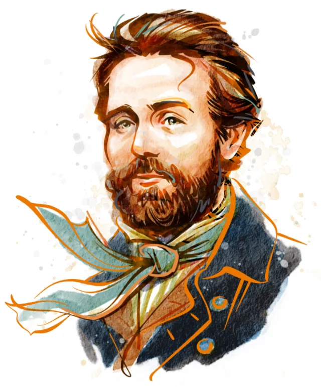 Portrait of young Herman Melville by Kathryn Rathke