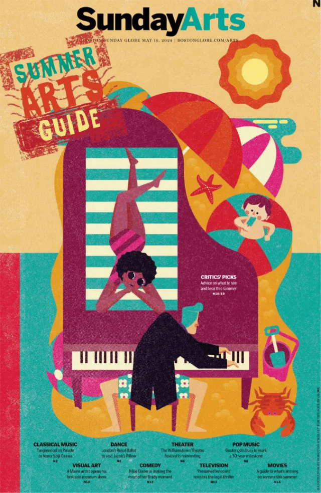 Cover illustration for The Boston Globe's Summer Arts edition