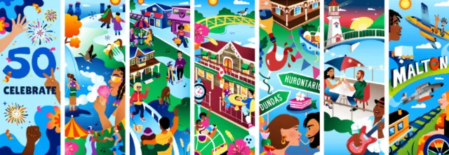 Anniversary mural artwork commissioned by the City of Mississauga