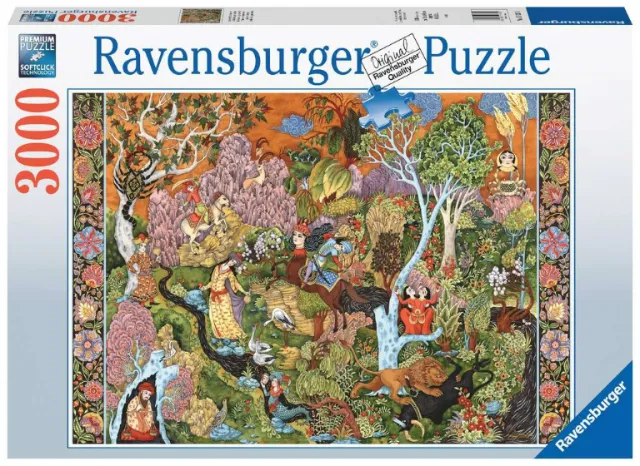 Ravensburger 3000-piece puzzle with intricate nature and animal illustrations