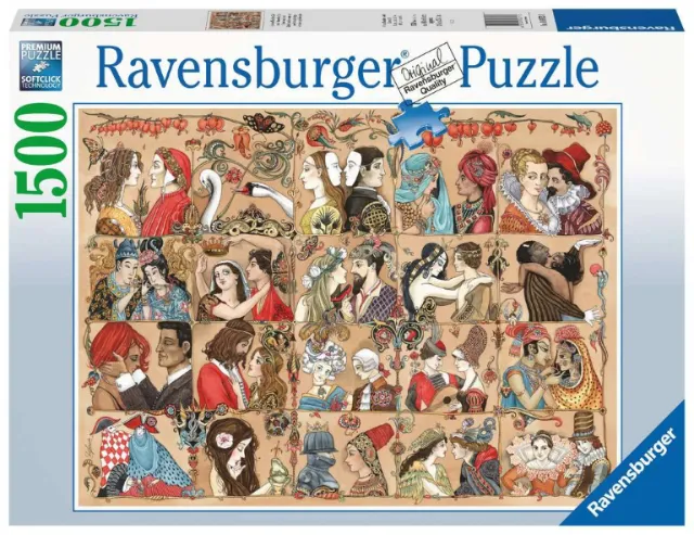 Ravensburger 1500-piece puzzle with vintage movie scenes artwork