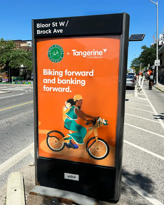 This artwork lives on posters near shareable city bikes