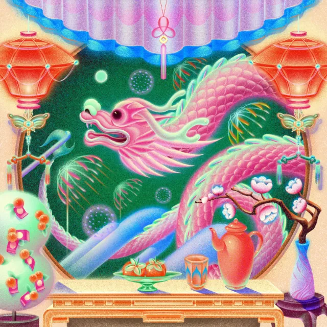 New year illustration for Spotify's SPACE team