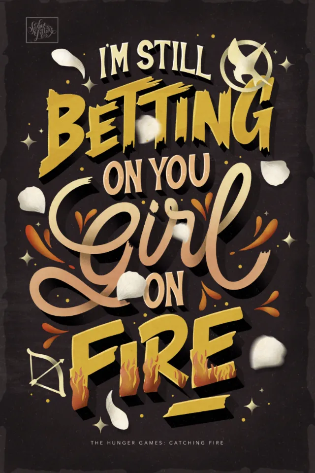 A fiery typographic take on The Hunger Games: Catching Fire