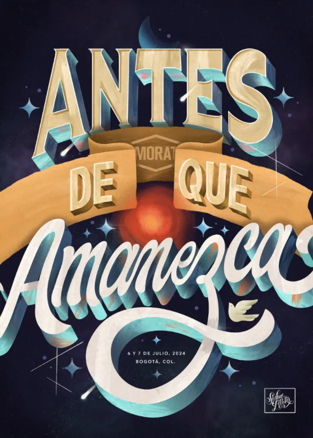 Decorative text art of Spanish phrase before dawn