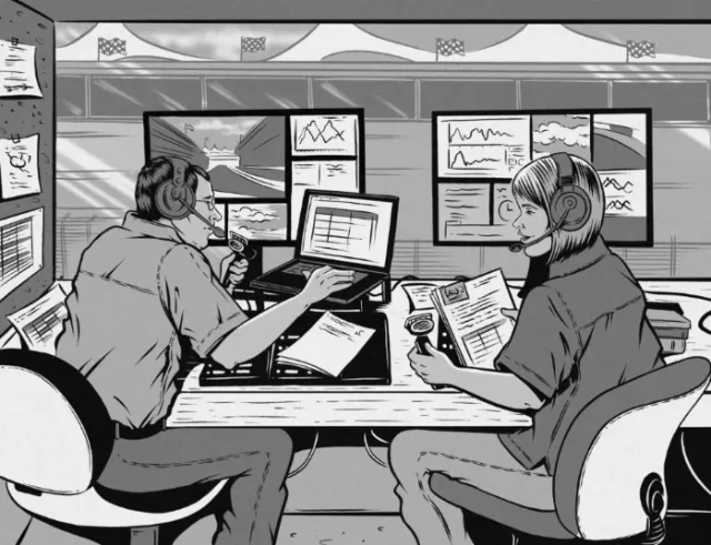 Character design of F1 racing commentators