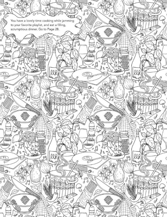 Black and white detailed kitchen utensils and cooking tools pattern
