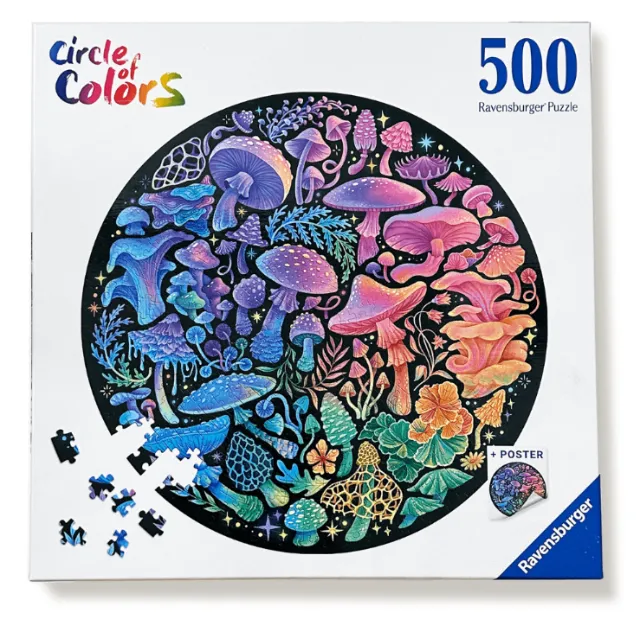 Vibrant Packaging for the Circle of Colors 500 Ravensburger Puzzle