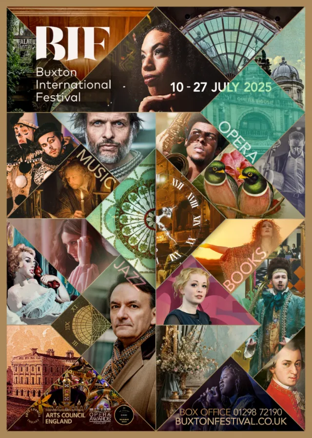 Collage of performers and arts for Buxton International Festival 2025