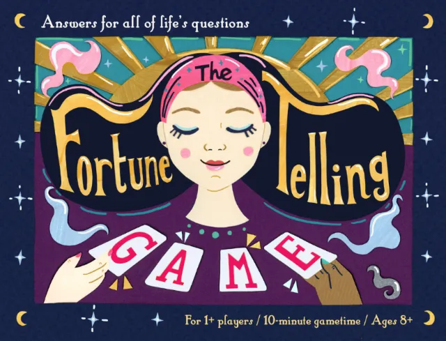 Box cover design for a fun Fortune Telling Game for kids