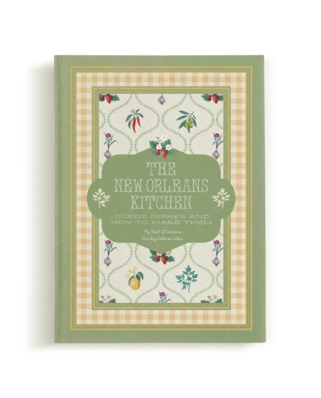 The New Orleans Kitchen cookbook cover with vegetable illustrations