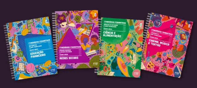 Colorful FTD textbook series covers on various subjects
