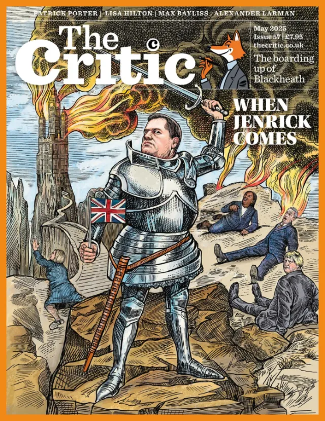 Illustration of Tory-heroism for The Critic magazine May cover