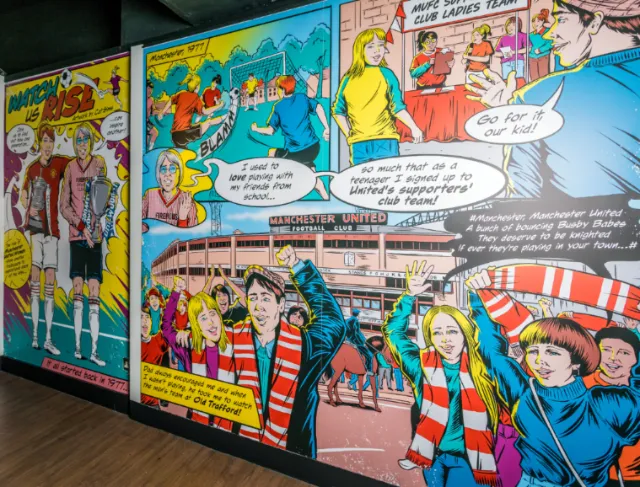 Comic strip depicting Manchester United women's team history