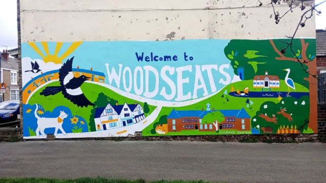 Community art project for This is Woodseats with animals and local themes