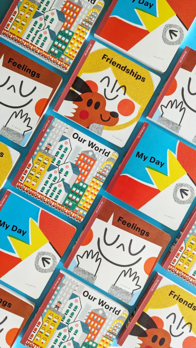 Cards with themes like Feelings, Friendships, Our World, and My Day.
