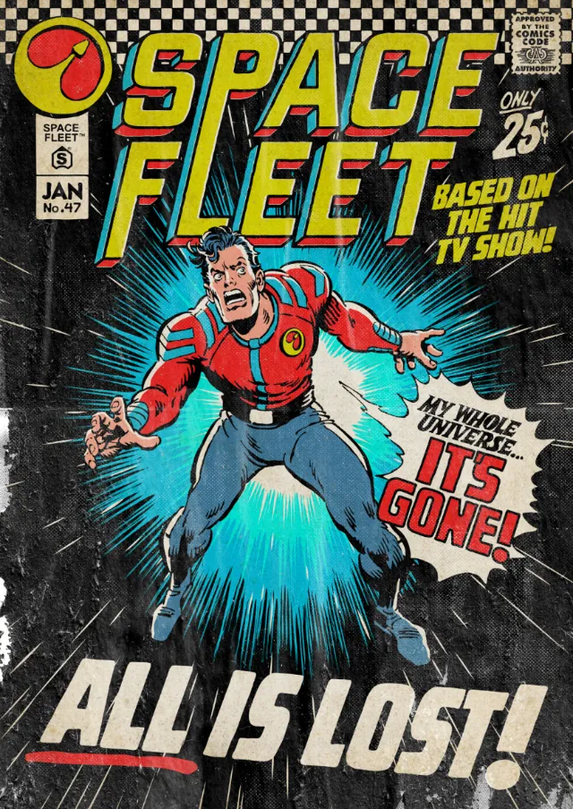 Space Fleet comic cover with man in red suit and text All is Lost.