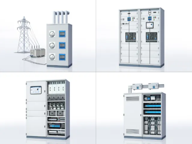Various industrial electrical control panels and power equipment