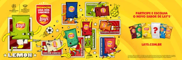 Lay's packaging with lemon flavor and other new chip flavors promotion