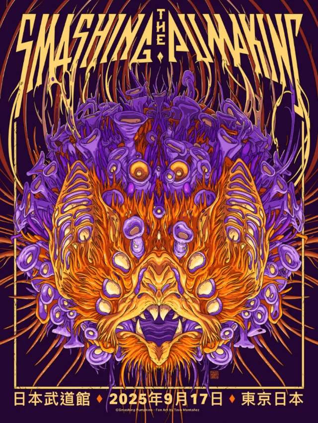 Psychedelic fanart poster of The Smashing Pumpkins gig in Tokyo 2025