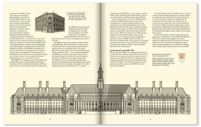 Architectural blueprint and historical details of a large institutional building.