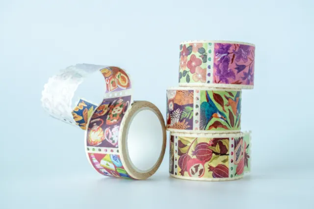 Colorful decorative patterned washi tape rolls by Luiza Laffitte