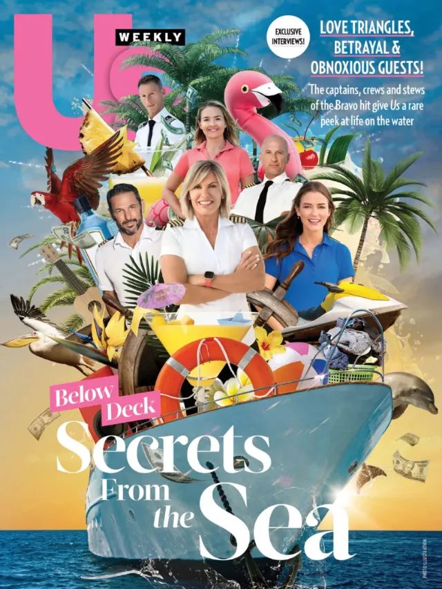 US Weekly cover illustration by Patrick Boyer with sea and tropical elements