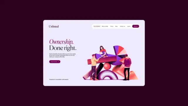 Digital artwork of people and abstract shapes on a webpage by Andrei Nicolescu
