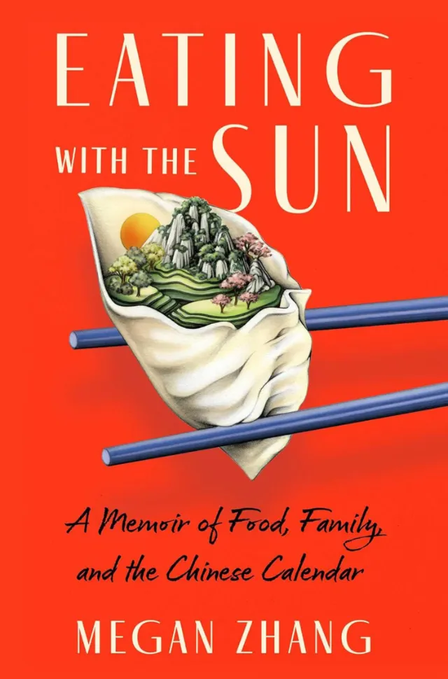 Book cover of Eating with the Sun by Megan Zhang, illustrated by Lauren Mortimer Pencils