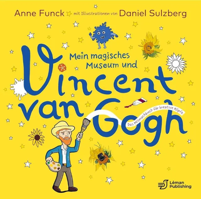 Illustrated book cover with Vincent van Gogh and sunflowers by Daniel Sulzberg