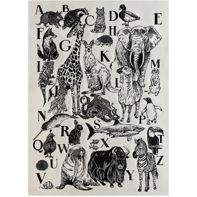 Alphabet chart with animals and letters by Emily Robertson