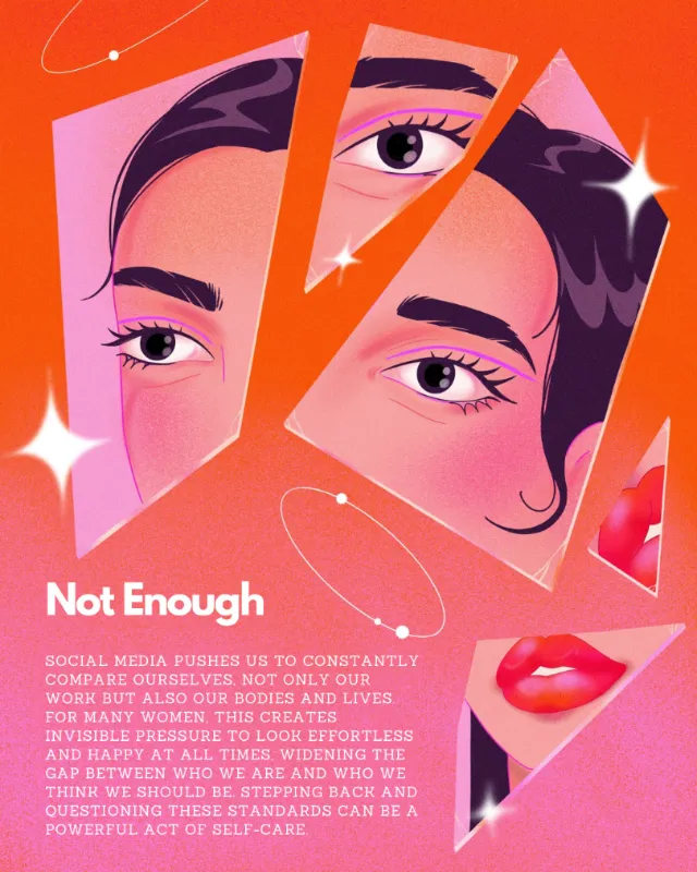 Abstract fragmented female face illustration by Julia Prokhotskaya