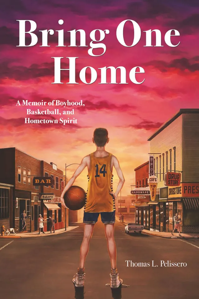 Book cover of a boy with a basketball in a small town street by Diego Abreu