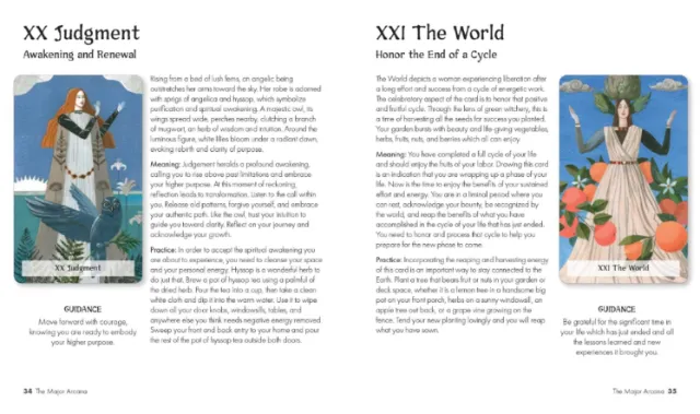 Tarot cards XX Judgment and XXI The World illustrations by Victoria Fomina