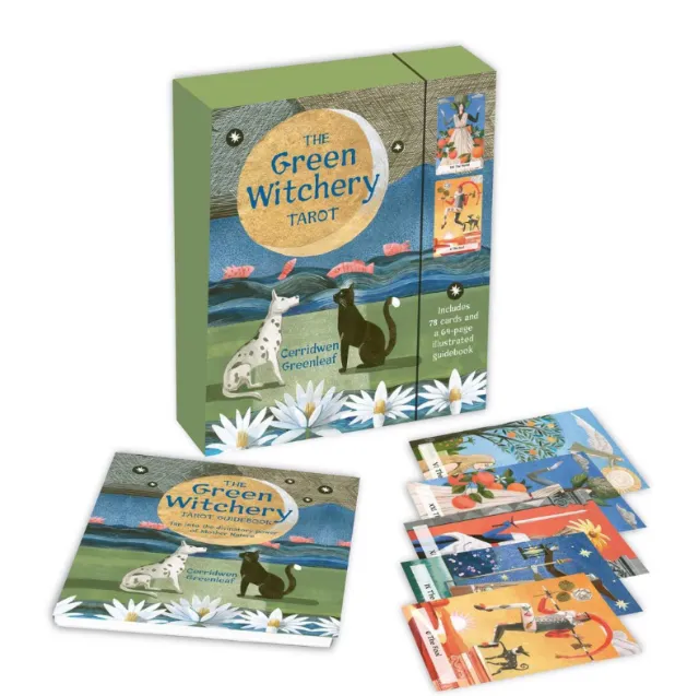 The Green Witchery Tarot deck and guidebook by Victoria Fomina with nature illustrations