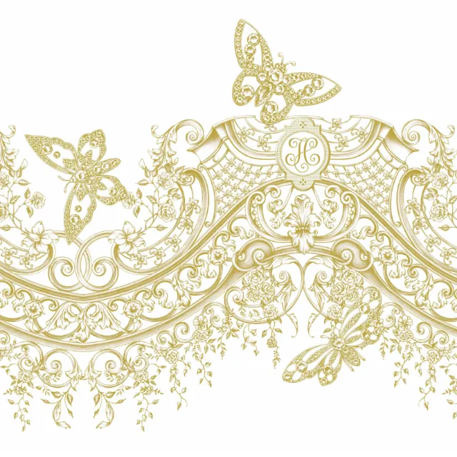 Intricate golden butterfly and floral decorative artwork by Svetlana Molodchenko