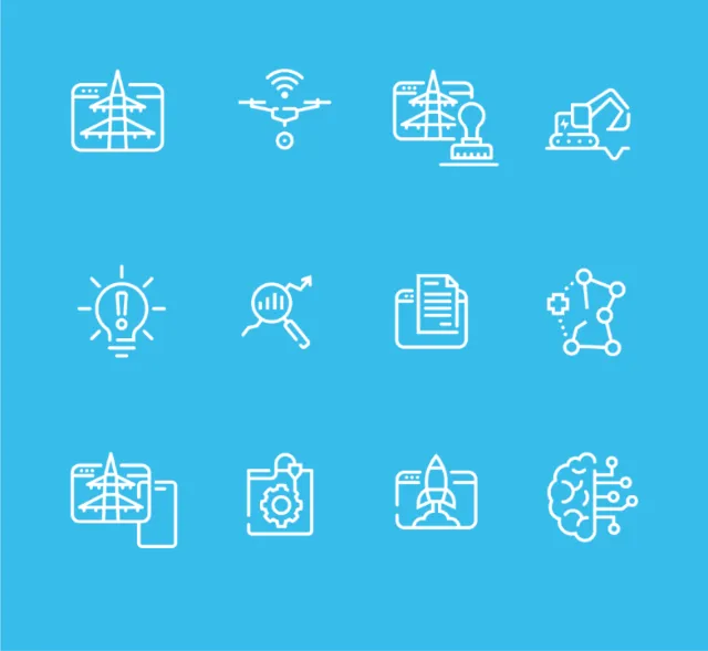 White artificial intelligence and technology icon set by Tobias Wandres