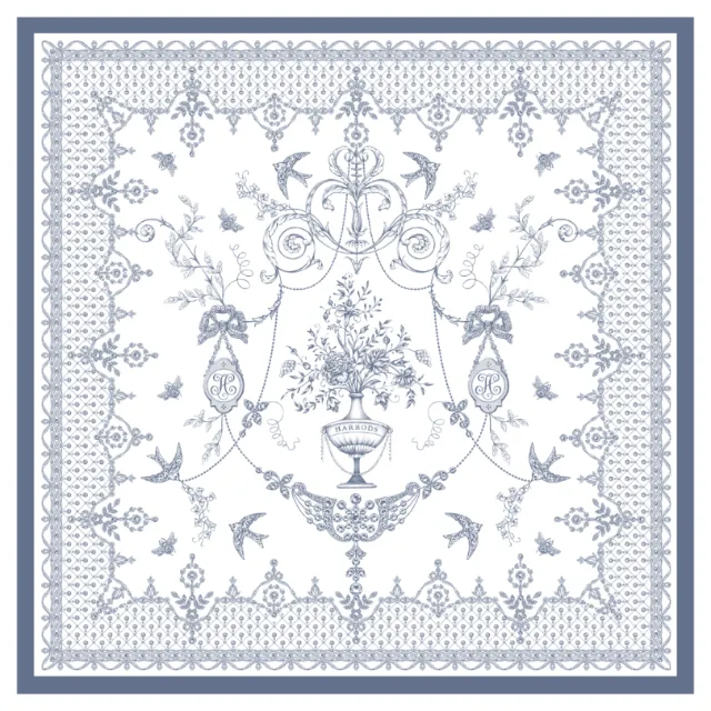 Ornate floral pattern with birds and intricate border by Svetlana Molodchenko