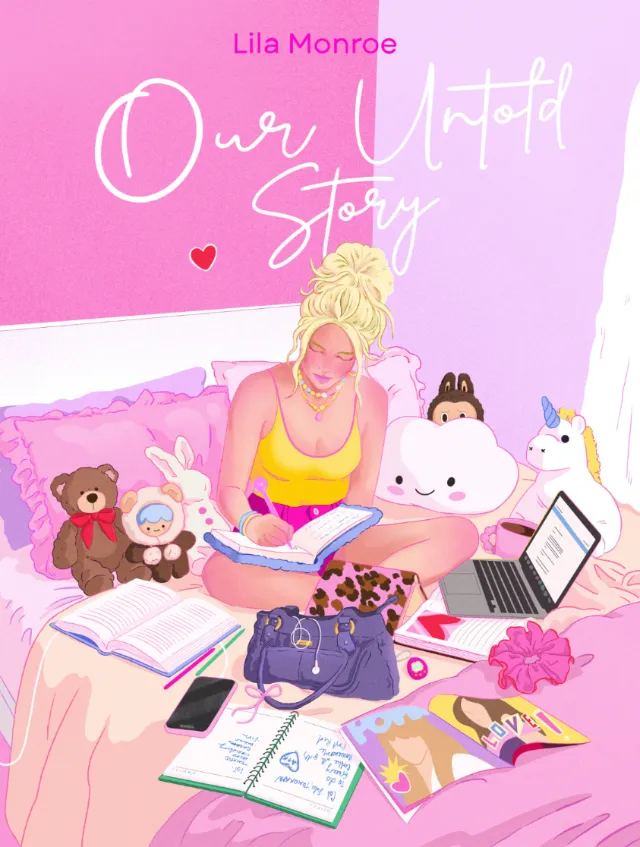 Illustration of a woman reading with plush toys and books by Julia Prokhotskaya In Colour