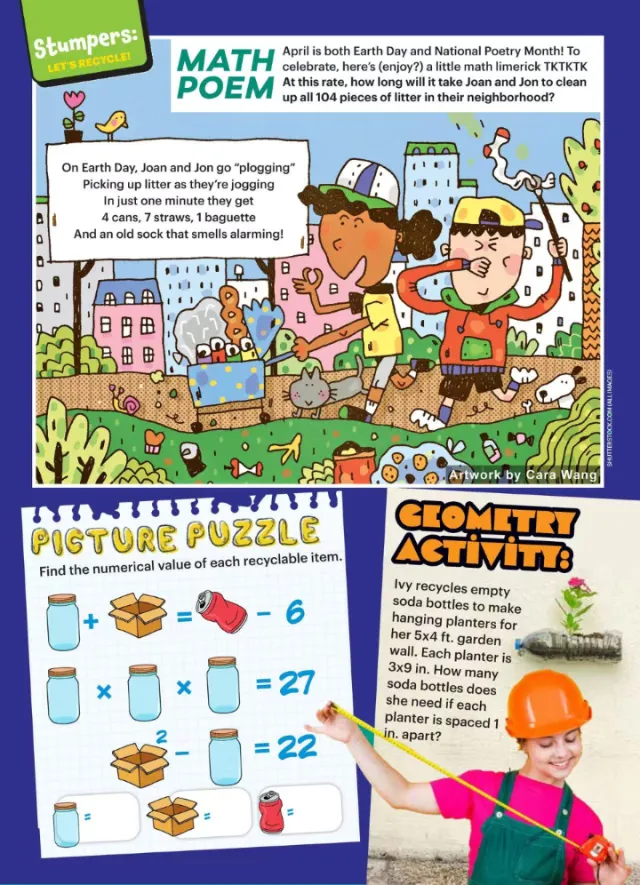 Earth Day kids picking garbage to protect environment by Cara Wang