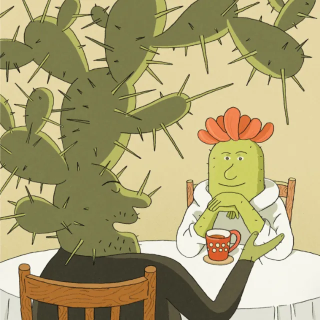 Metaphorical illustration about conflict and communication