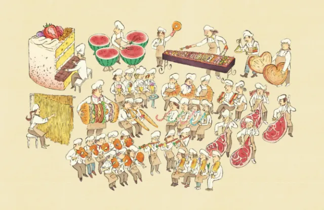 Creative fusion of food and music in illustration
