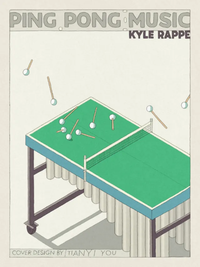 Ping pong table with ball echoes, cover design by Tianyi You