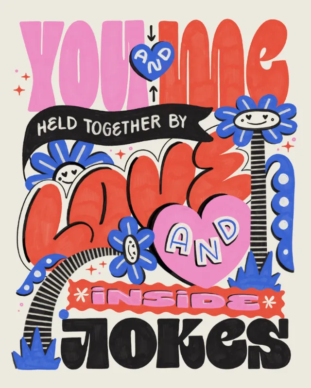 Hand-lettered quote artwork with colorful typography by Mel Cerri