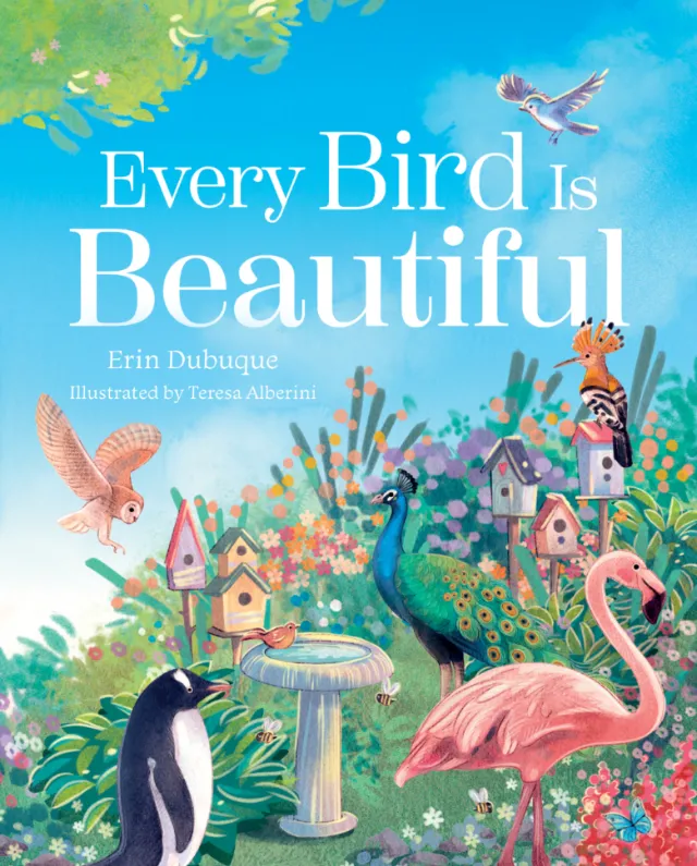 Illustrated book cover of birds and birdhouses by Teresa Alberini