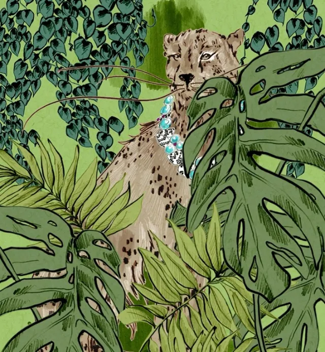 Wild cat with necklace