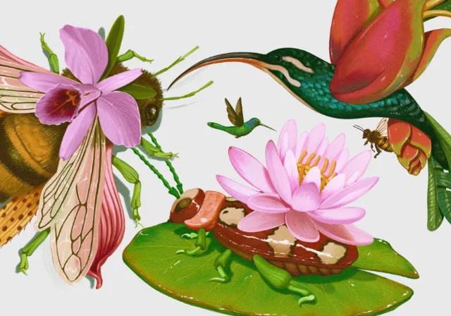 Surreal creatures merging animals and plants by German Gonzalez